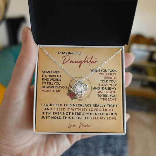 To My Daughter - Personalized Gift - Mother Daughter Gift - Mother's Day Gift - Gift for Her - Gift for Daughter - Love Knot Pendant - Love Knot Necklace