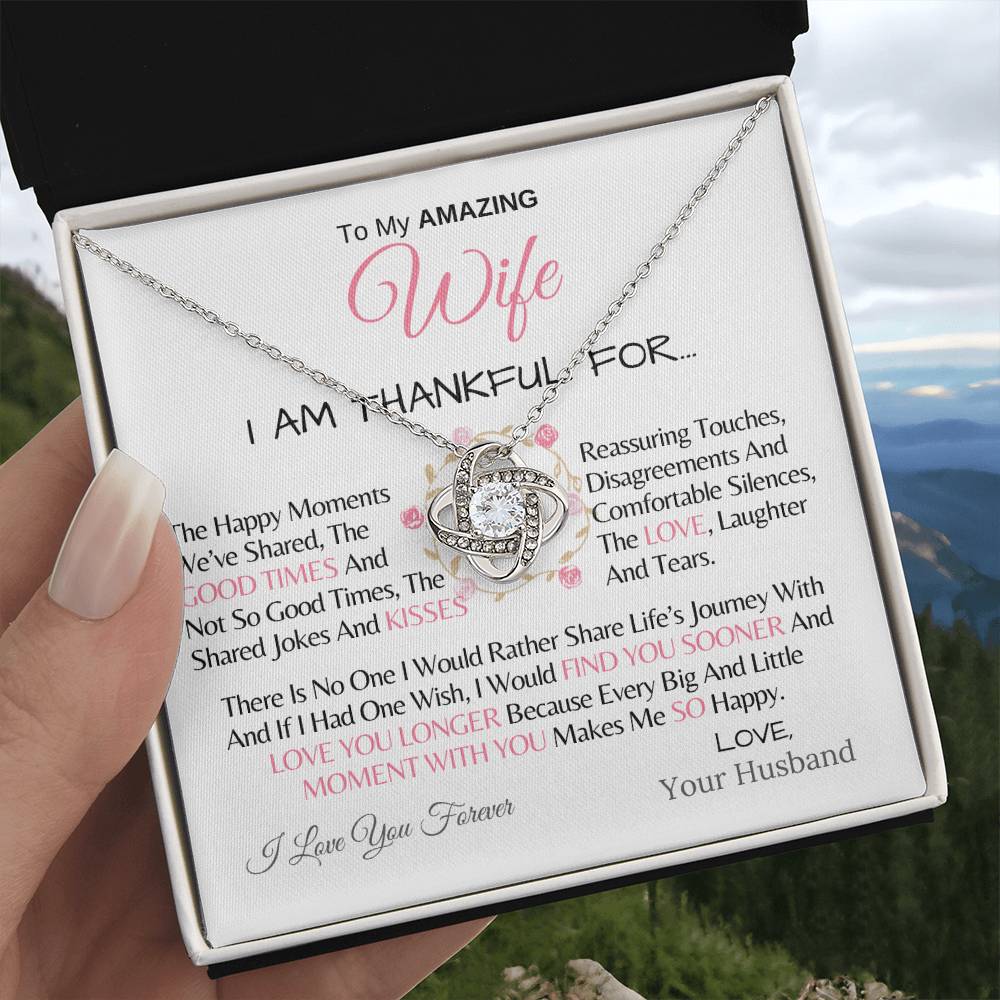 Love Knot Pendant, Love Knot Necklace Gift for Wife, Anniversary Gift
