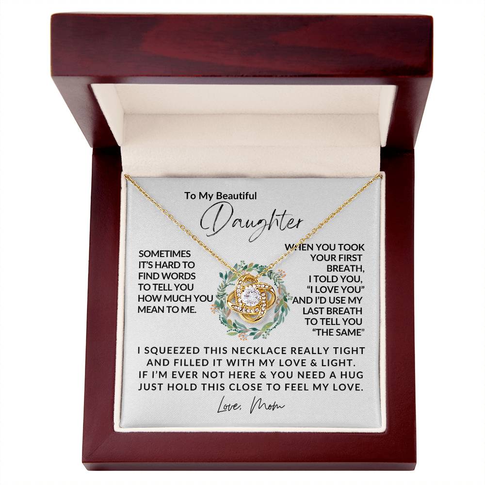 To My Daughter - Love Knot Necklace - Love Knot Pendant - Gift for Her - Gift for Daughter - Gift from Mom - Gifts for Her