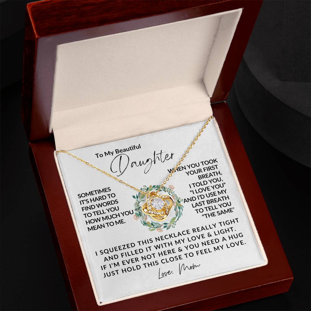 To My Daughter - Love Knot Necklace - Love Knot Pendant - Gift for Her - Gift for Daughter - Gift from Mom - Gifts for Her