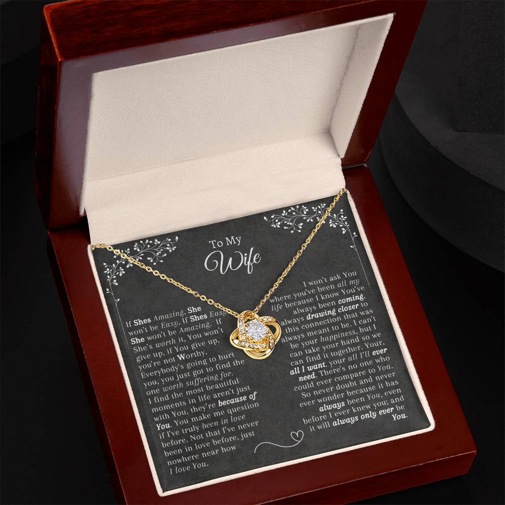 Gift for Wife - Necklace Pendant - Gift for Her - From Husband - Love Knot Necklace - Mother's Day Gift - Birthday gift for Her