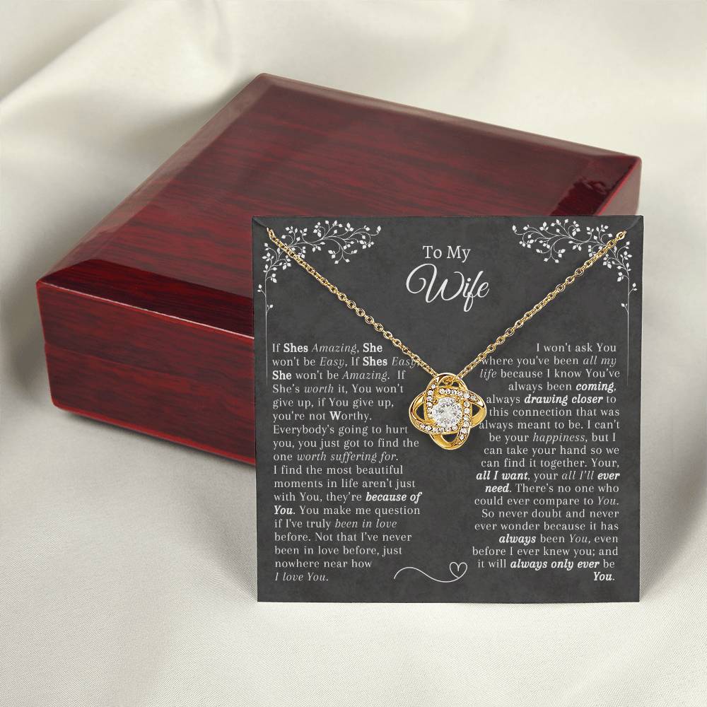 Gift for Wife - Necklace Pendant - Gift for Her - From Husband - Love Knot Necklace - Mother's Day Gift - Birthday gift for Her
