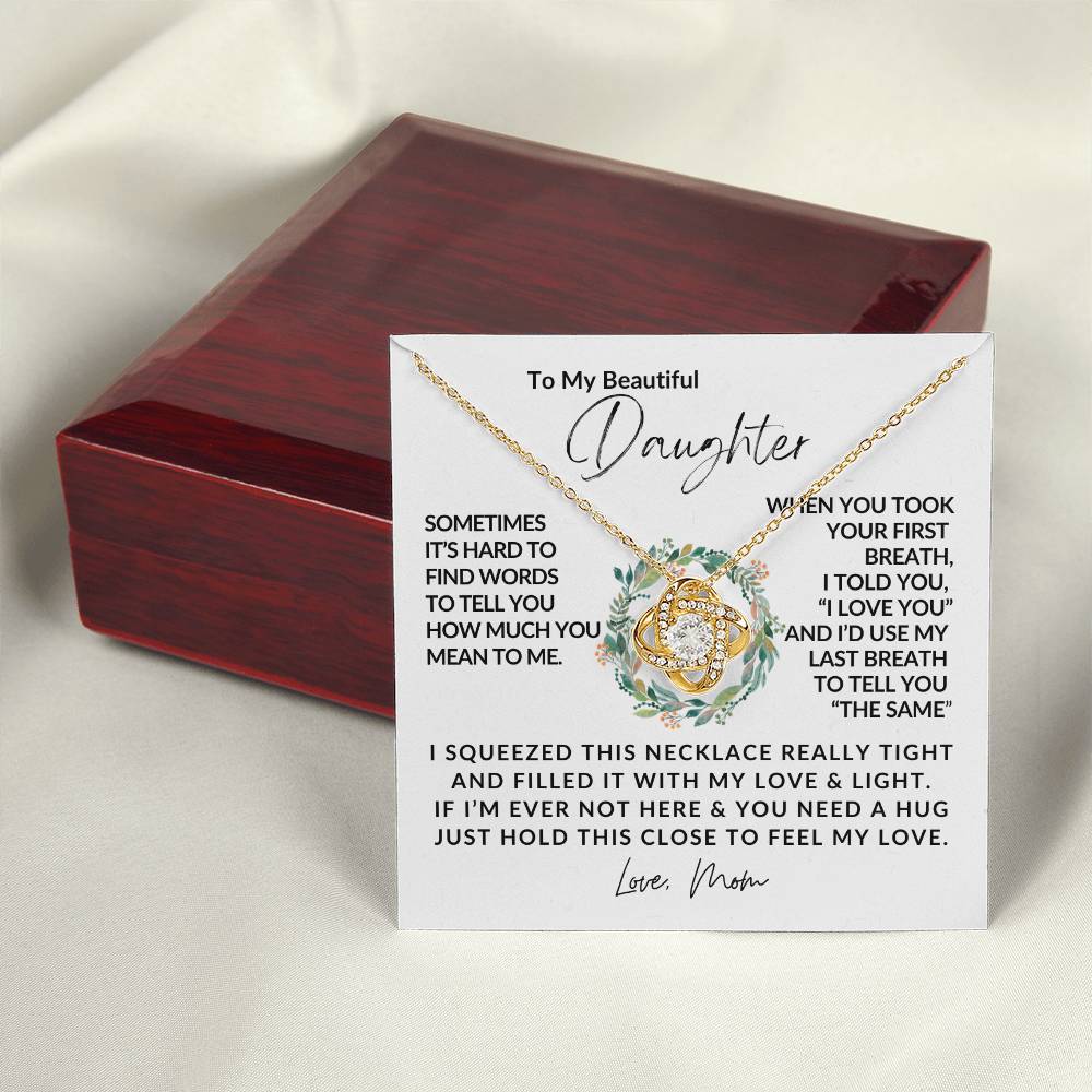To My Daughter - Love Knot Necklace - Love Knot Pendant - Gift for Her - Gift for Daughter - Gift from Mom - Gifts for Her