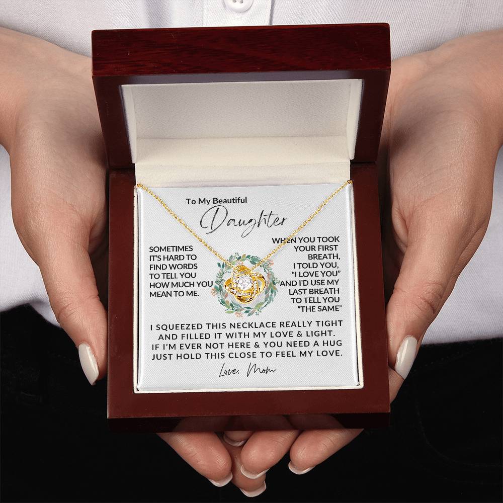 To My Daughter - Love Knot Necklace - Love Knot Pendant - Gift for Her - Gift for Daughter - Gift from Mom - Gifts for Her