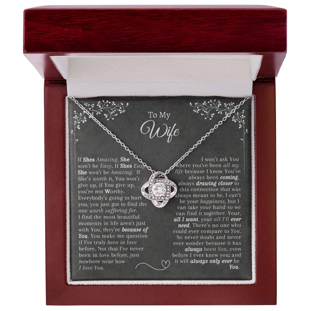 Gift for Wife - Necklace Pendant - Gift for Her - From Husband - Love Knot Necklace - Mother's Day Gift - Birthday gift for Her