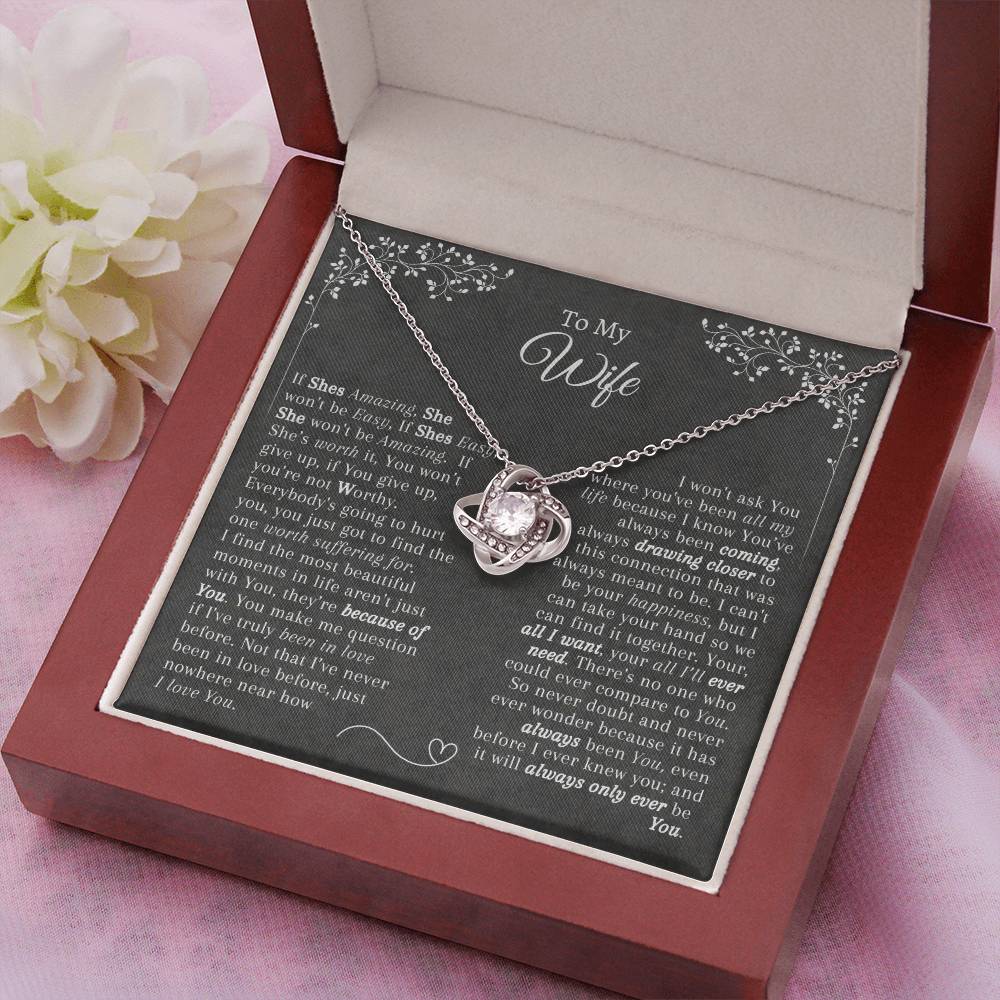 Gift for Wife - Necklace Pendant - Gift for Her - From Husband - Love Knot Necklace - Mother's Day Gift - Birthday gift for Her