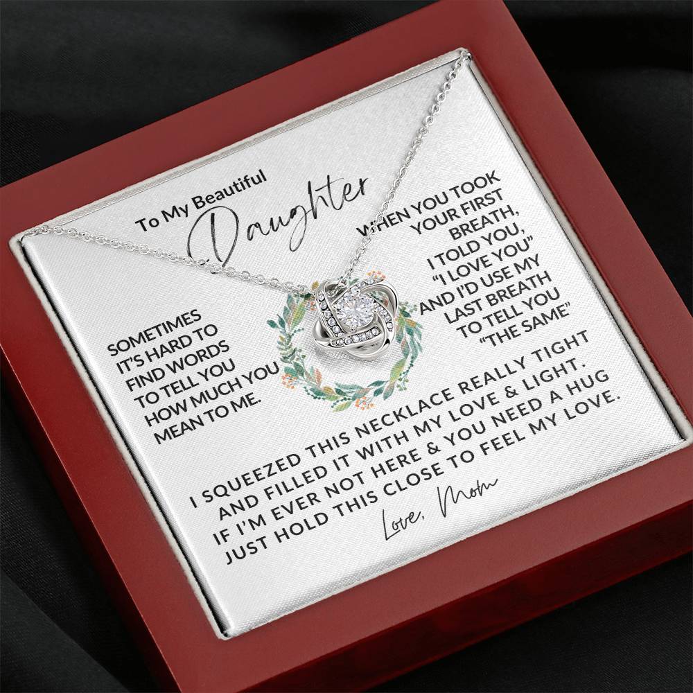 To My Daughter - Love Knot Necklace - Love Knot Pendant - Gift for Her - Gift for Daughter - Gift from Mom - Gifts for Her