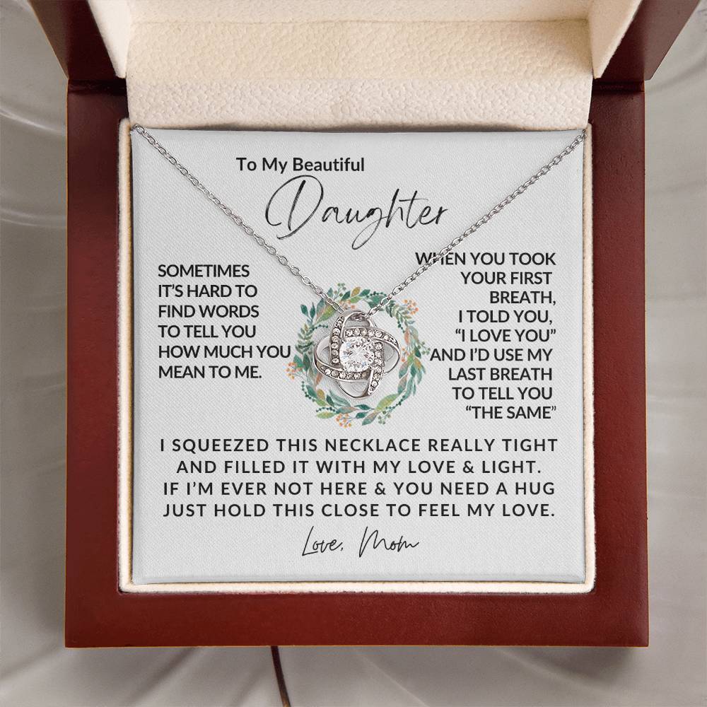 To My Daughter - Love Knot Necklace - Love Knot Pendant - Gift for Her - Gift for Daughter - Gift from Mom - Gifts for Her