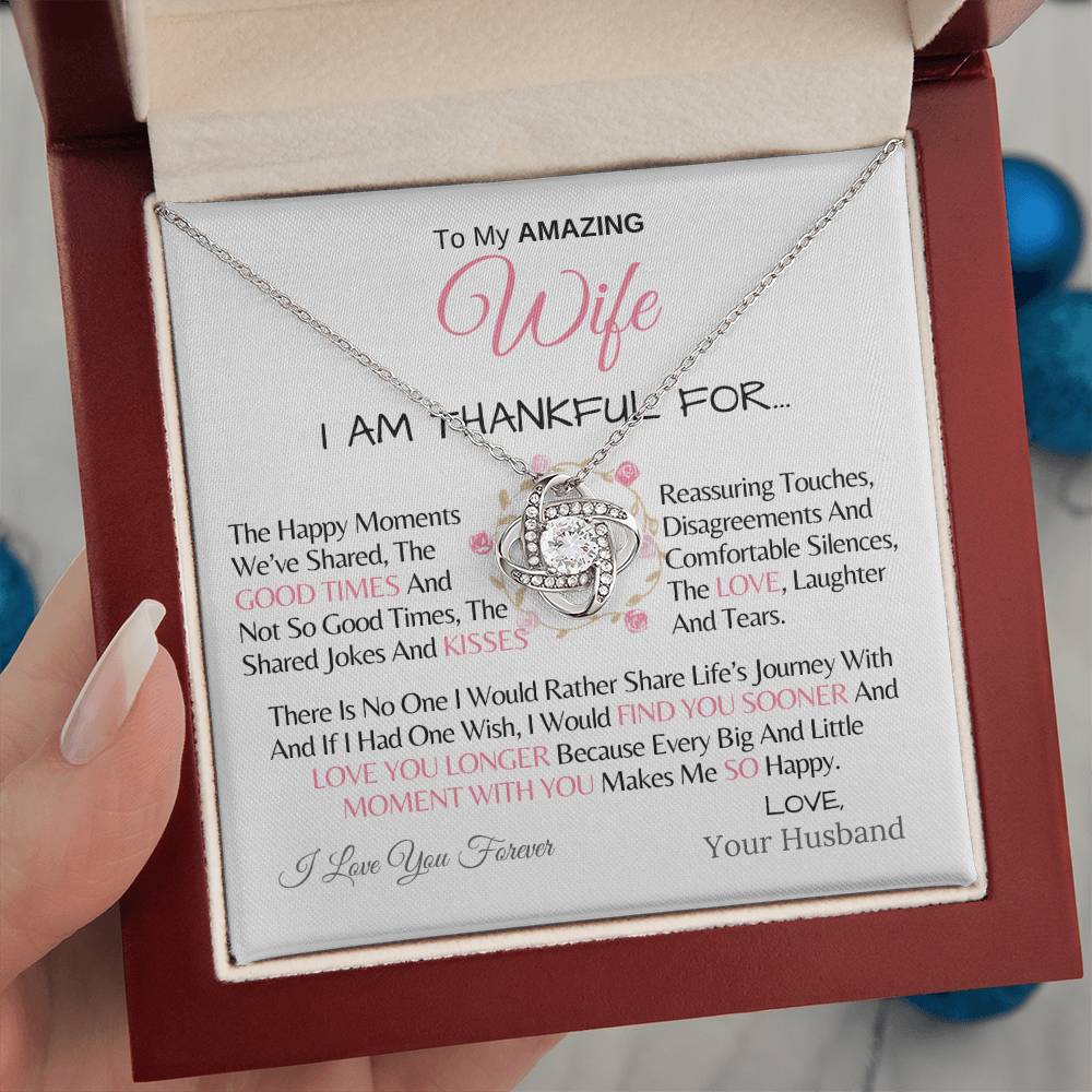 love knot necklace love knot pendent for wife anniversary gift for wife gift for her, valentine's gift for her, valentine for wife