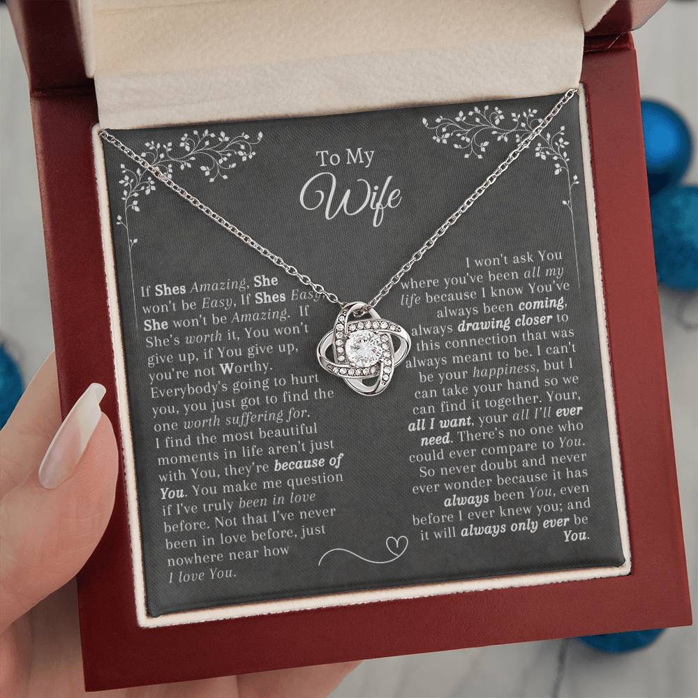 Gift for Wife - Necklace Pendant - Gift for Her - From Husband - Love Knot Necklace - Mother's Day Gift - Birthday gift for Her
