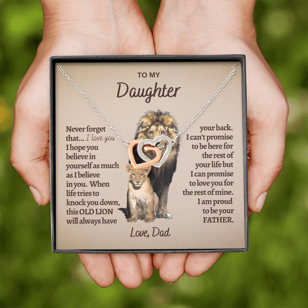 Gold Heart Necklace for Daughter - Gift for Daughter - Gift from Dad - Diamond Necklace - Father Daughter Gift - Personalized Gift, Custom Gift, Graduation Gift