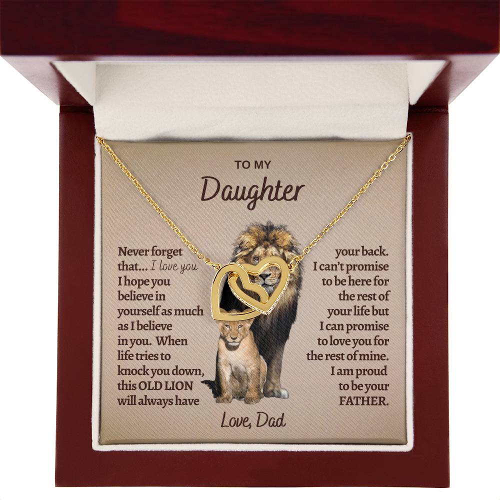 Gold Heart Necklace for Daughter - Gift for Daughter - Gift from Dad - Diamond Necklace - Father Daughter Gift - Personalized Gift, Custom Gift, Graduation Gift