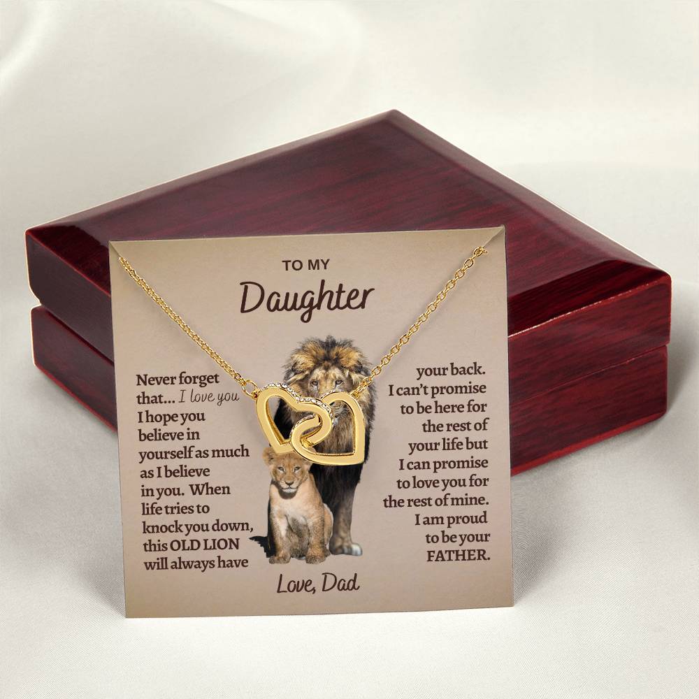 Gold Heart Necklace for Daughter - Gift for Daughter - Gift from Dad - Diamond Necklace - Father Daughter Gift - Personalized Gift, Custom Gift, Graduation Gift