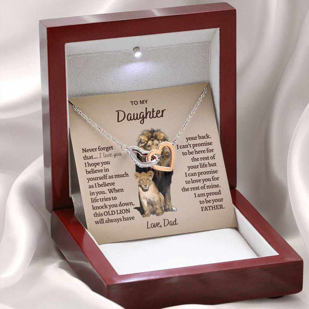 Gold Heart Necklace for Daughter - Gift for Daughter - Gift from Dad - Diamond Necklace - Father Daughter Gift - Personalized Gift, Custom Gift, Graduation Gift