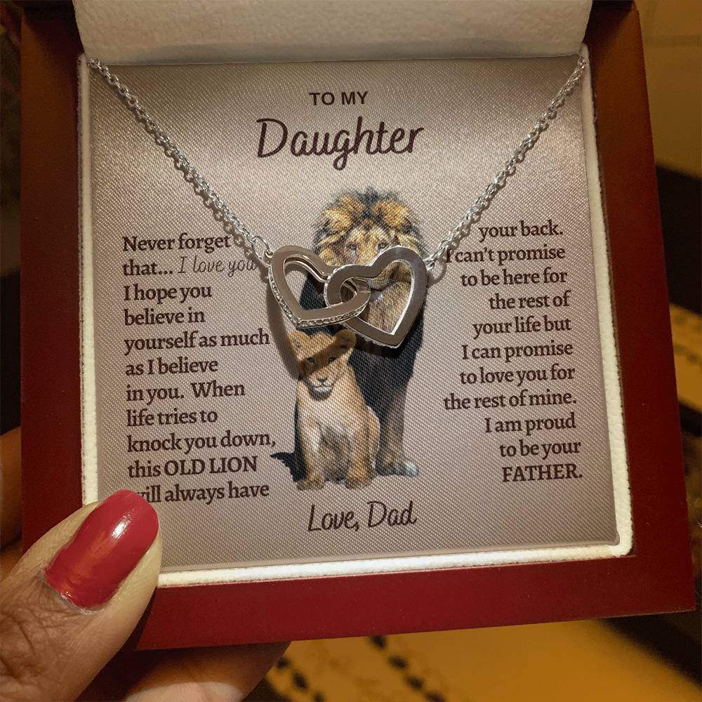 Gold Heart Necklace for Daughter - Gift for Daughter - Gift from Dad - Diamond Necklace - Father Daughter Gift - Personalized Gift, Custom Gift, Graduation Gift