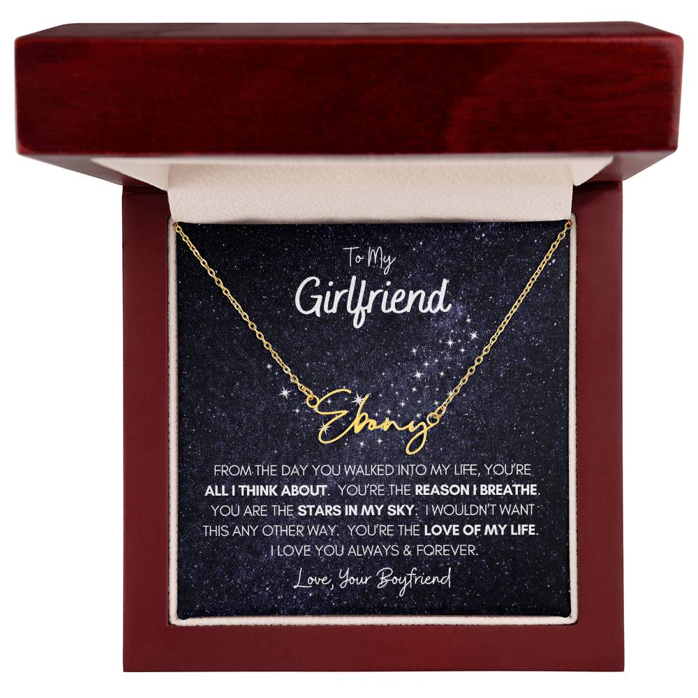 Personalized Name Necklace • To My Girlfriend • Stars In My Sky • Gold Name Necklace with Cable Chain • Perfect Gift for Her • Personalized Gift