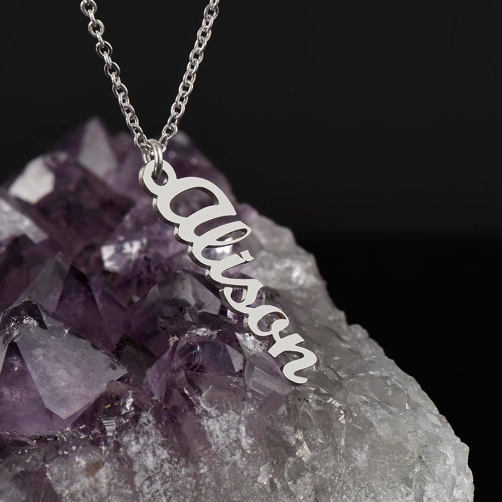 Personalized Vertical Name Necklace for Mom - Custom Gift to Mom - Gift for Mom - Custom Name Necklace