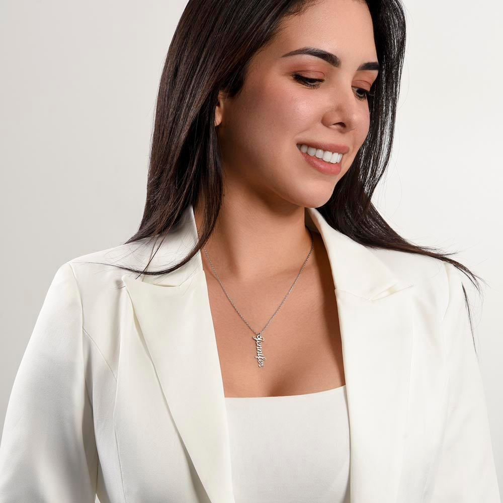 Personalized Vertical Name Necklace for Mom - Custom Gift to Mom - Gift for Mom - Custom Name Necklace