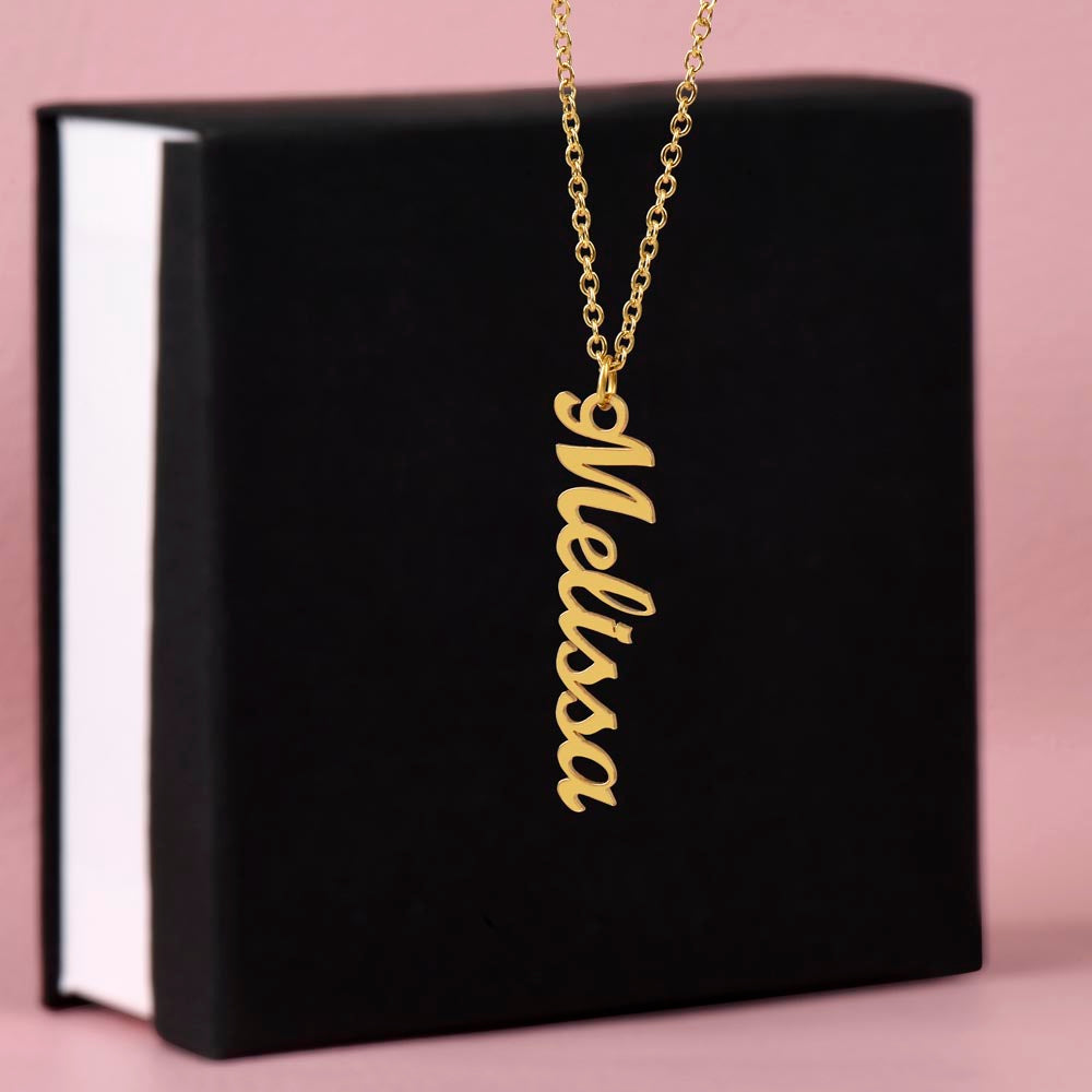 Personalized Vertical Name Necklace for Mom - Custom Gift to Mom - Gift for Mom - Custom Name Necklace