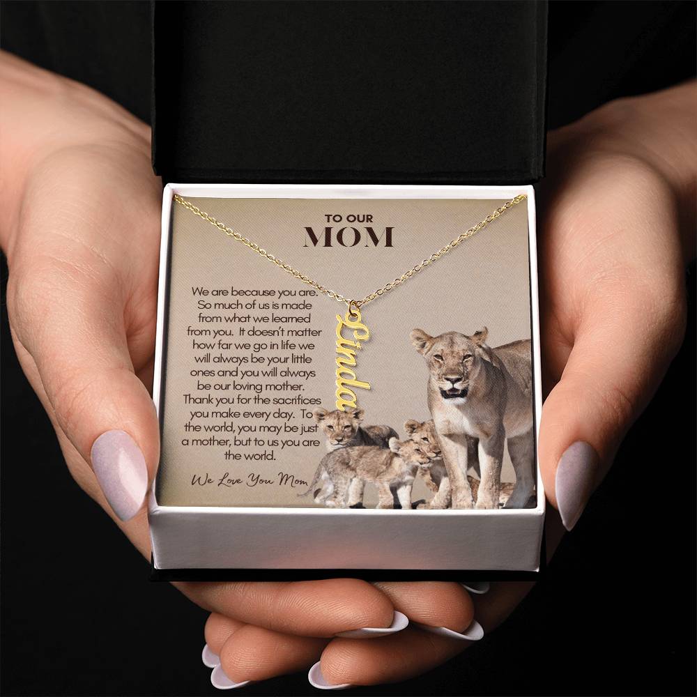 Personalized Vertical Name Necklace for Mom - Custom Gift to Mom - Gift for Mom - Custom Name Necklace
