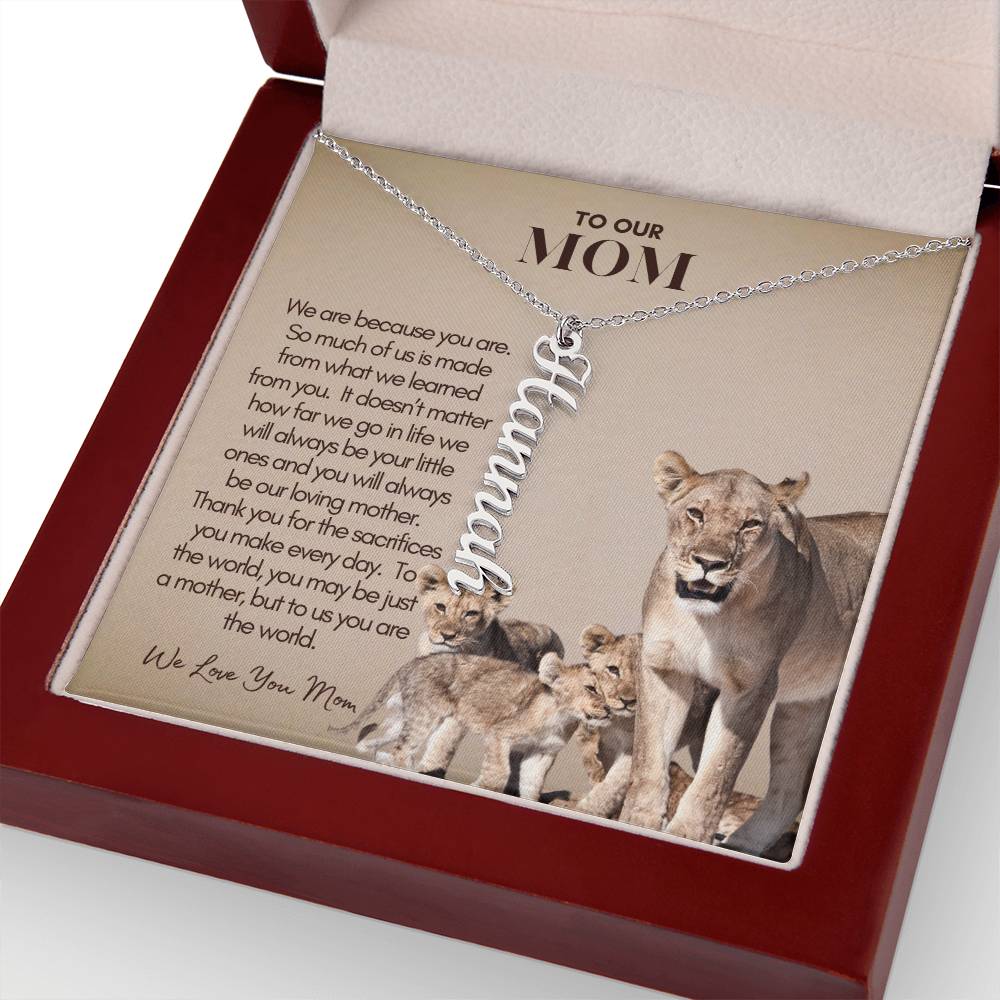 Personalized Vertical Name Necklace for Mom - Custom Gift to Mom - Gift for Mom - Custom Name Necklace