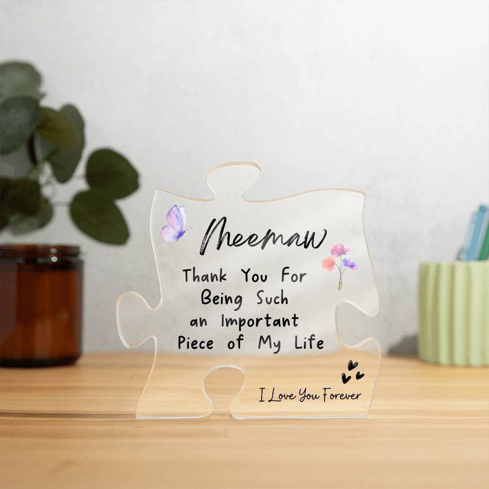 Puzzle Acrylic, Personalized Acrylic Plaque, Mom Gift, Gift for Meemaw, Custom Acrylic, Personalized Acrylic Gift