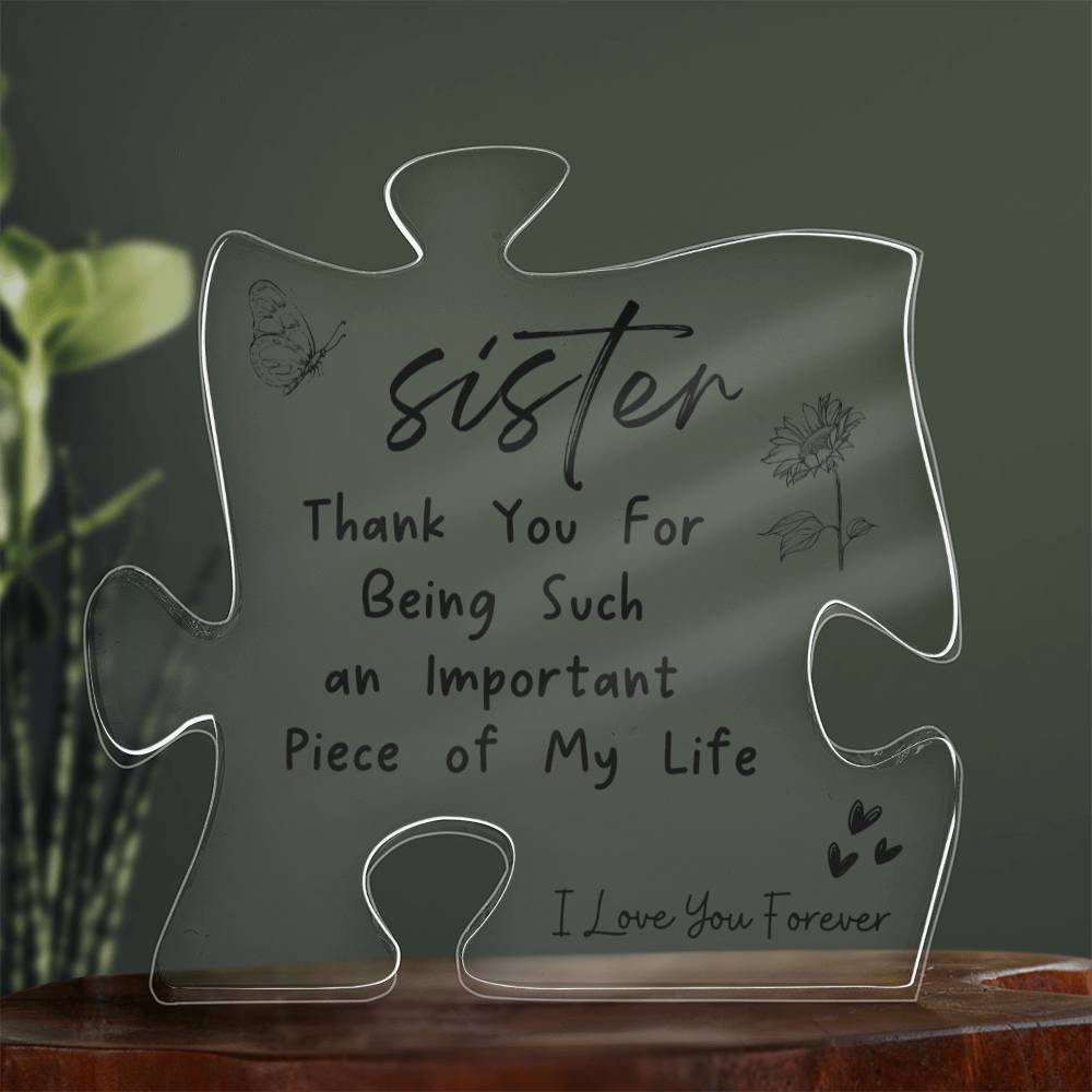 Puzzle Acrylic, Personalized Acrylic Plaque, Sister Gift, Gift for Sister, Custom Acrylic, Personalized Acrylic Gift