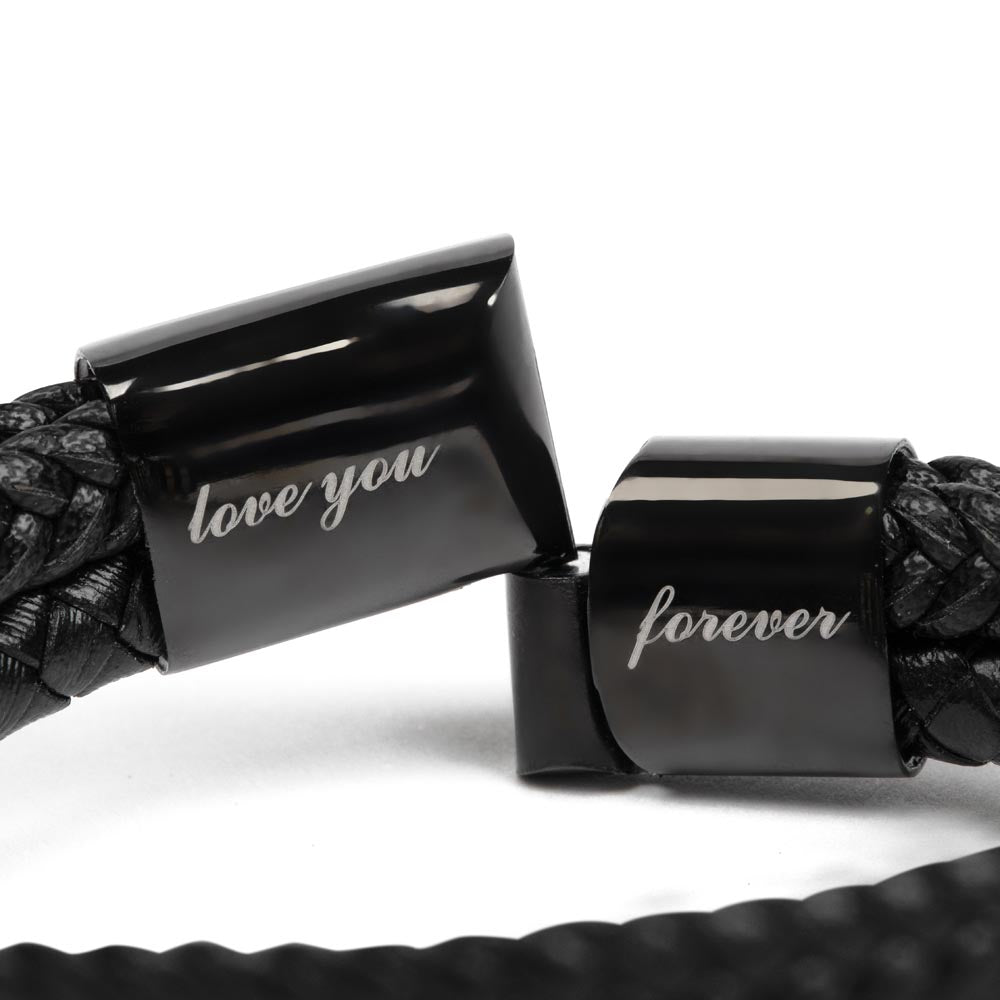 Vegan Leather Bracelet For Son From His Parents - Gift for Son on His Birthday - Grown-up Son Bracelet Gift - Meaningful Graduation Gift for Son - Wedding Gift