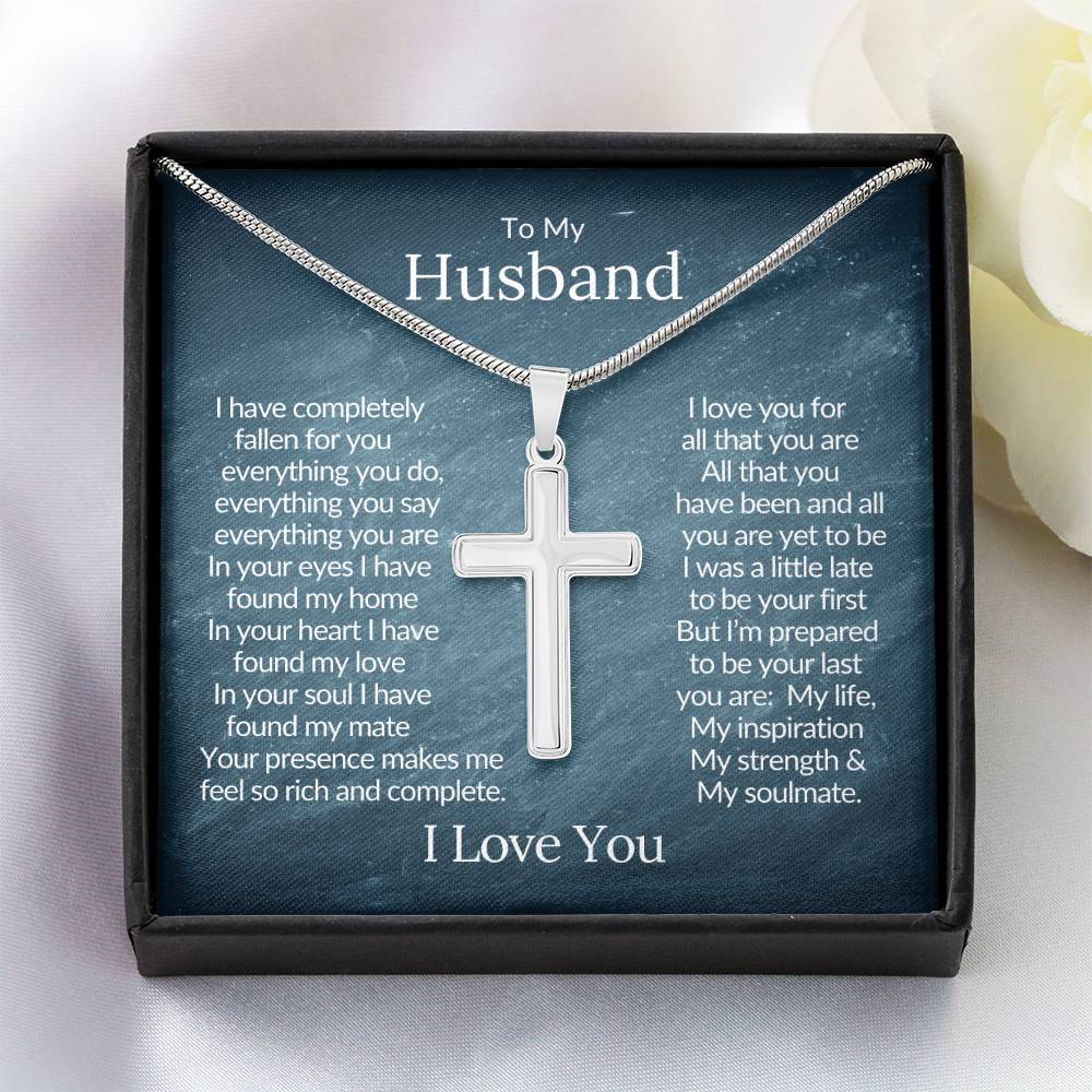 My Husband, Cross Necklace, Cross Pendant, My Life, My Inspiration, My Strength and My Soulmate