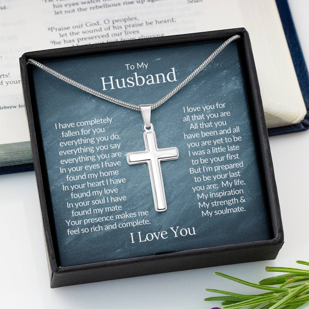 My Husband, Cross Necklace, Cross Pendant, My Life, My Inspiration, My Strength and My Soulmate
