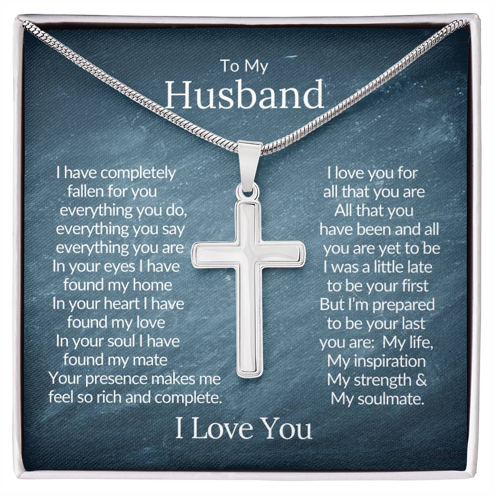 My Husband, Cross Necklace, Cross Pendant, My Life, My Inspiration, My Strength and My Soulmate
