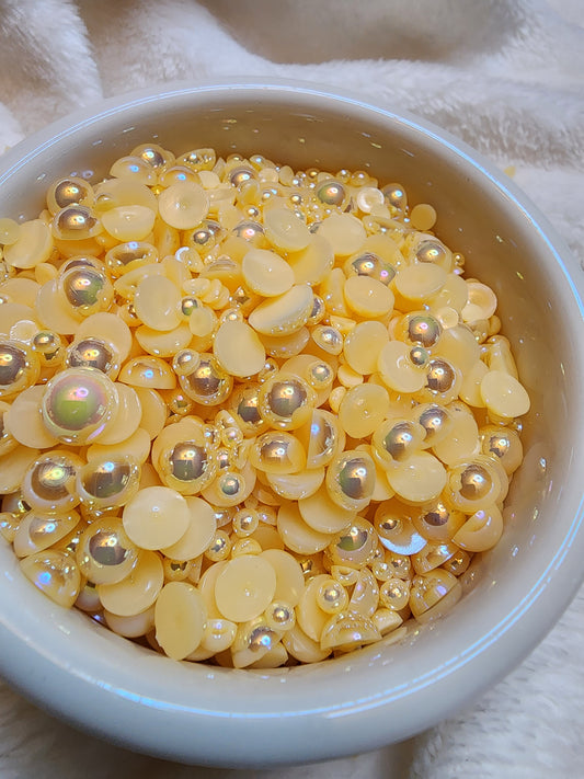 Champagne Mix Halfback Pearls - Non Hotfix - Flatback - Resin