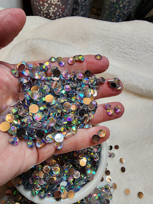 Clear Silverback Rhinestones 6mm - Non Hotfix - Flatback - Resin