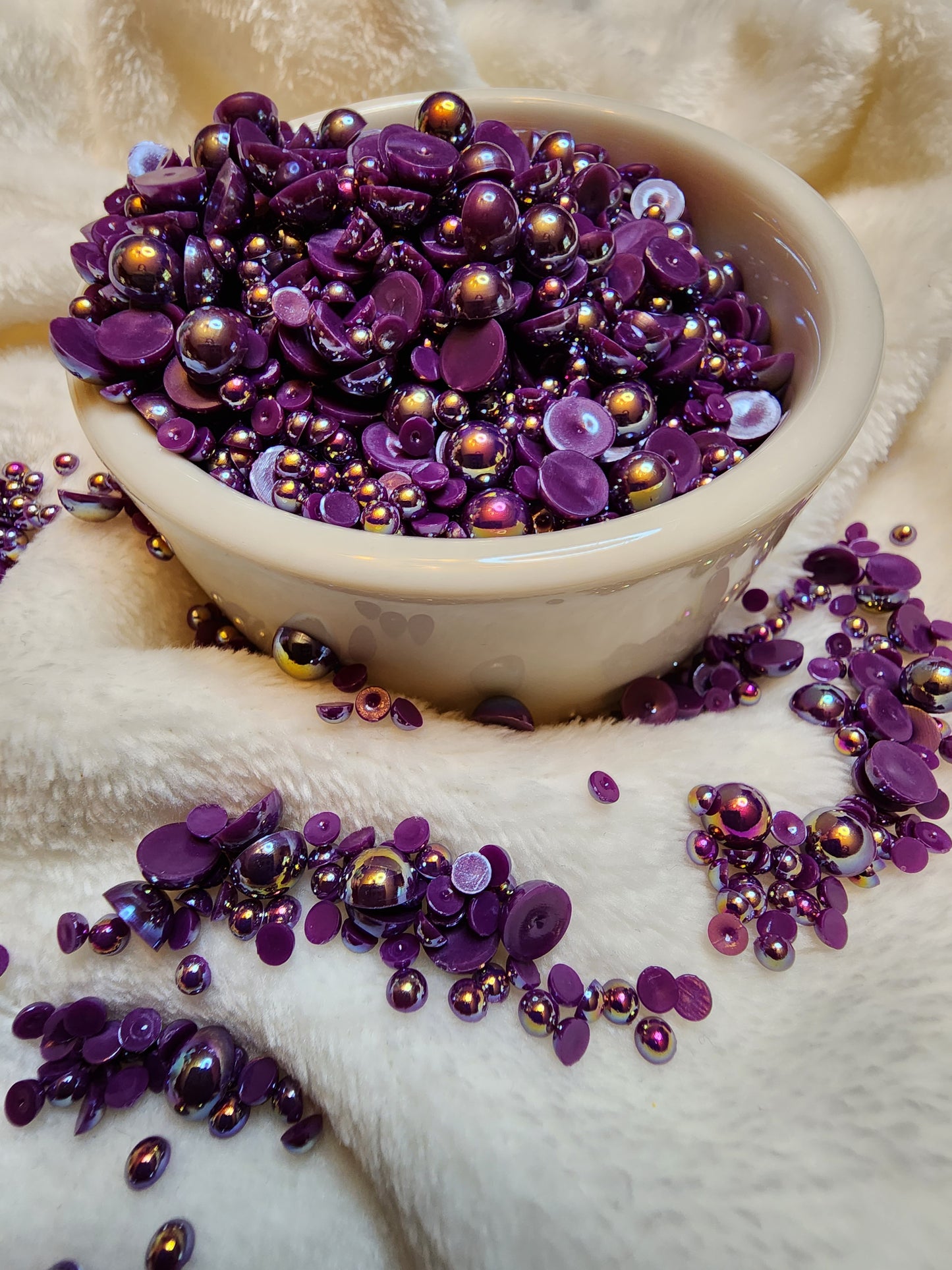 Deep Purple AB Mix Halfback Pearls - Non Hotfix - Flatback - Resin