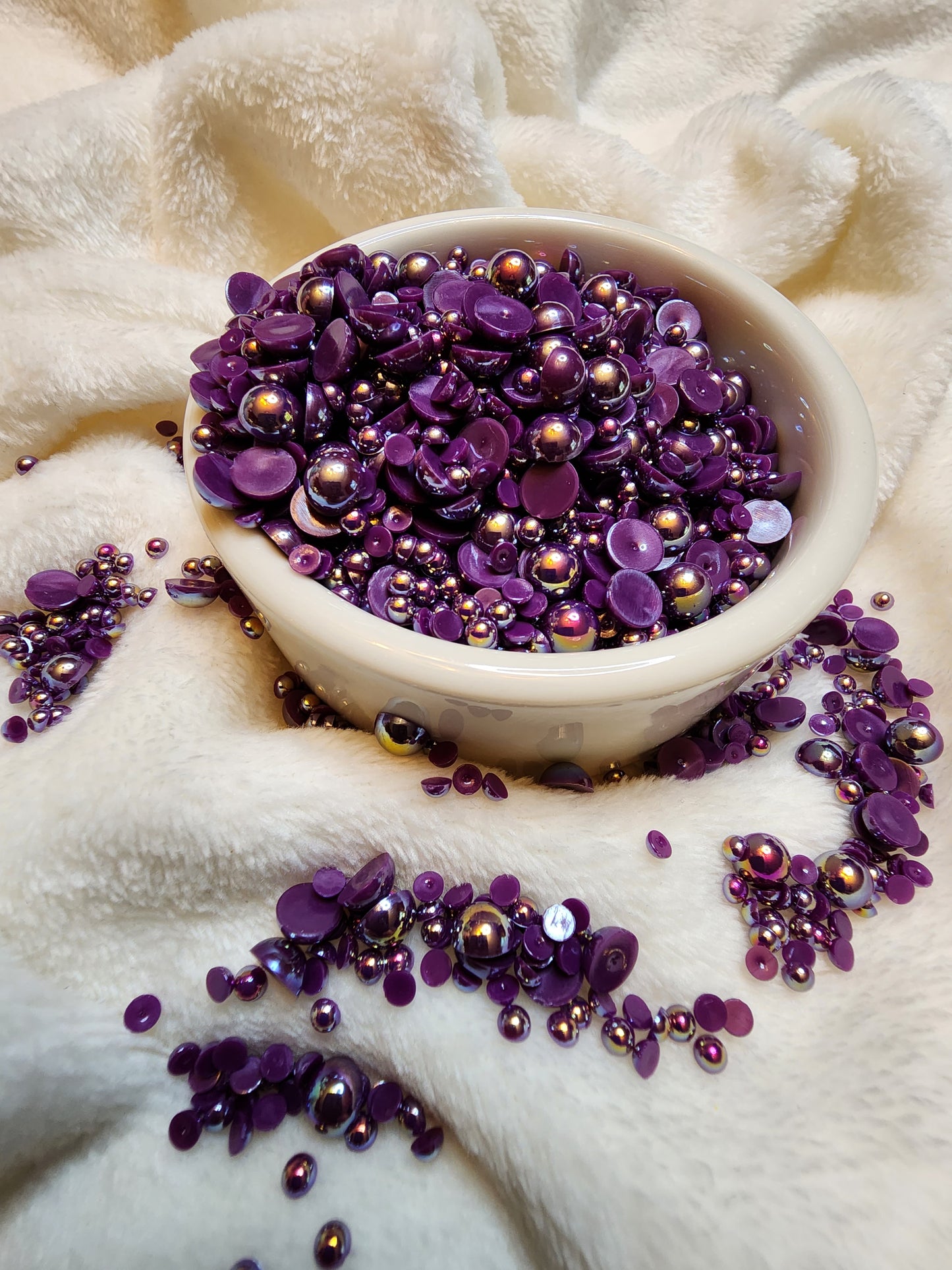 Deep Purple AB Mix Halfback Pearls - Non Hotfix - Flatback - Resin