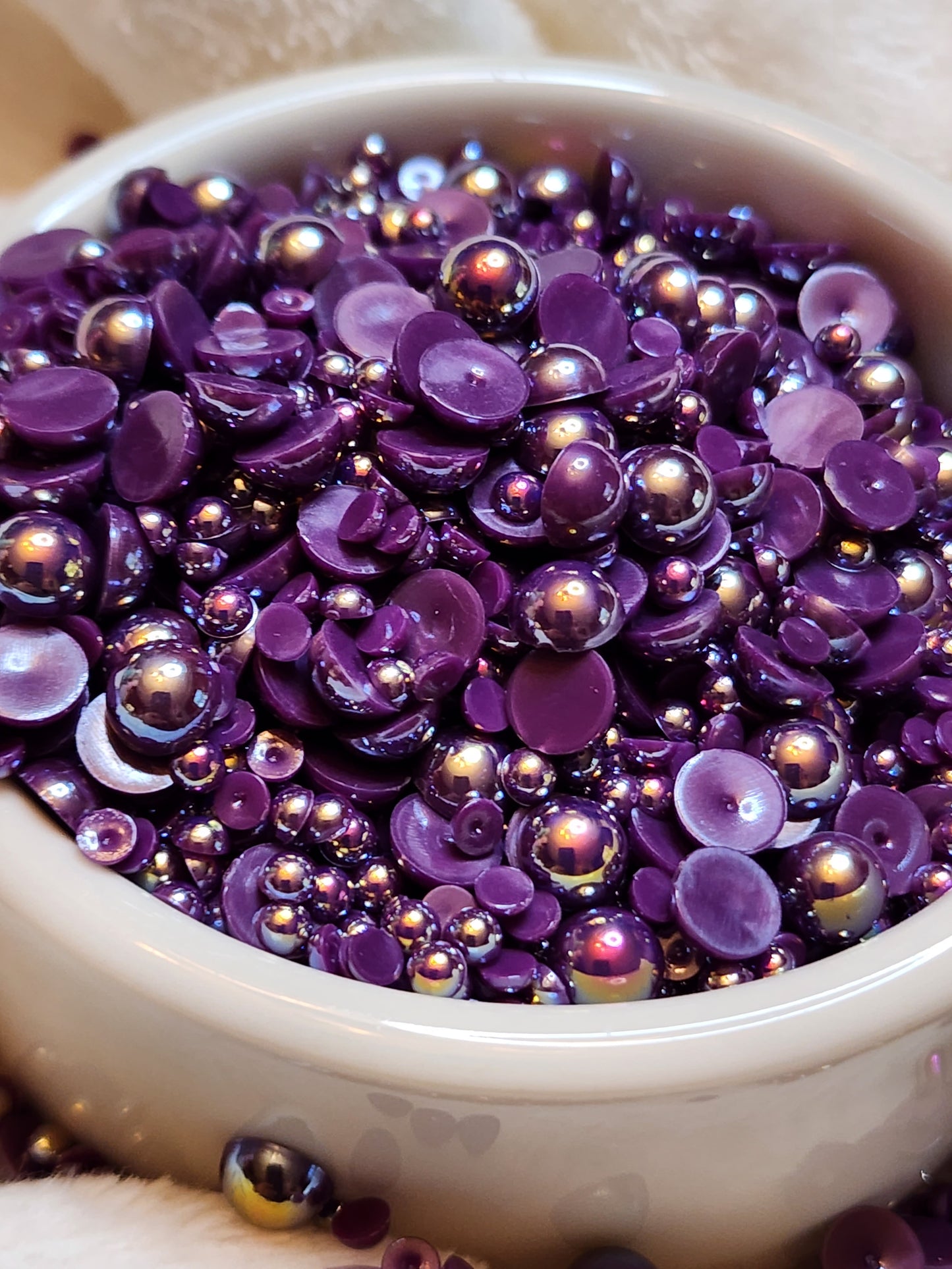 Deep Purple AB Mix Halfback Pearls - Non Hotfix - Flatback - Resin