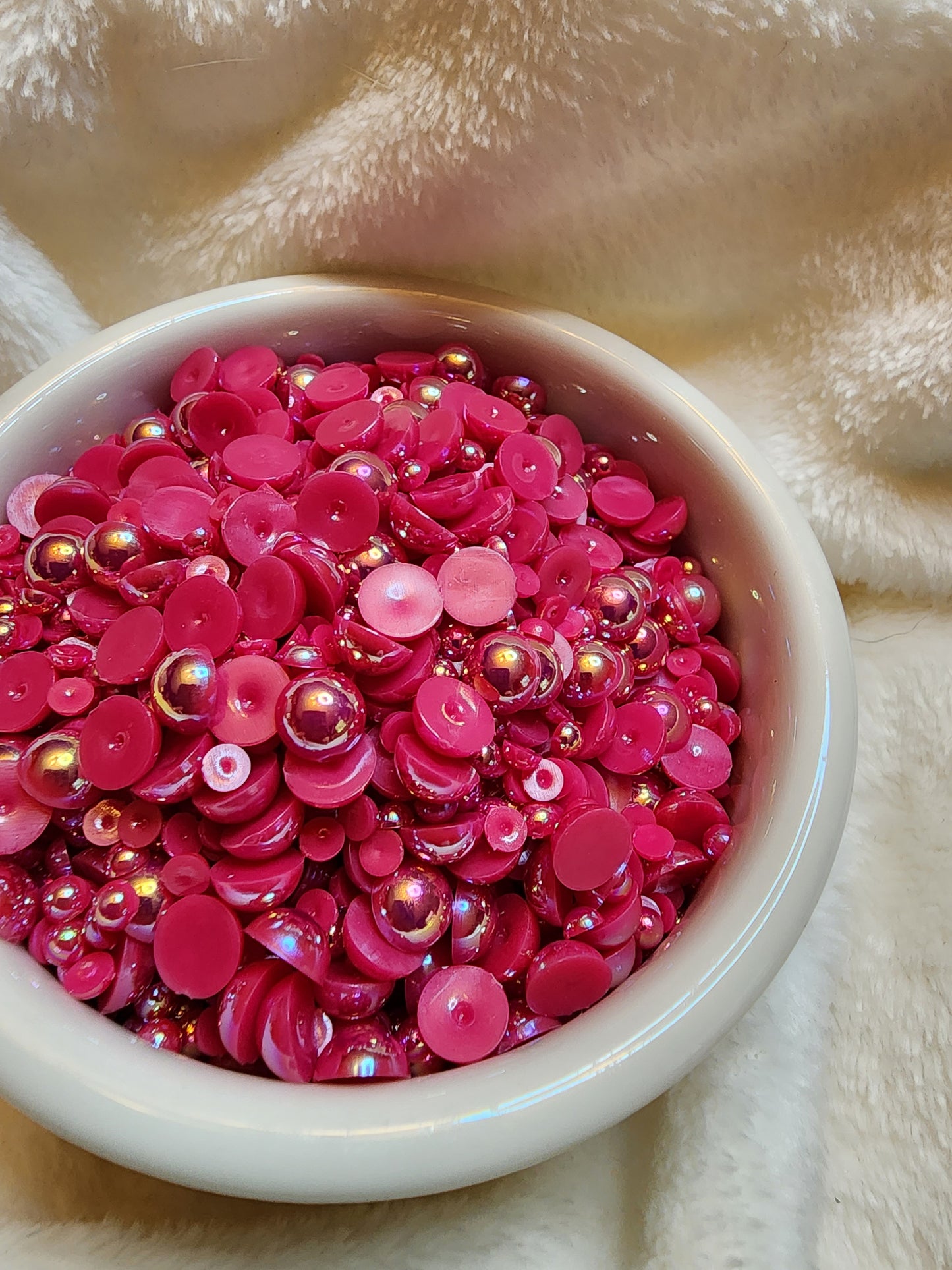 Deep Rose AB Mix Halfback Pearls - Non Hotfix - Flatback - Resin