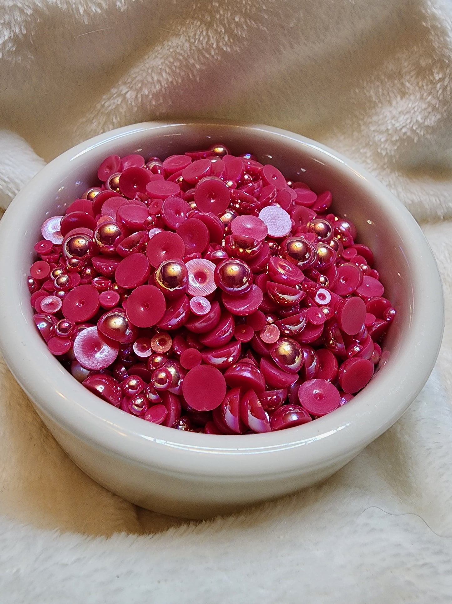 Deep Rose AB Mix Halfback Pearls - Non Hotfix - Flatback - Resin