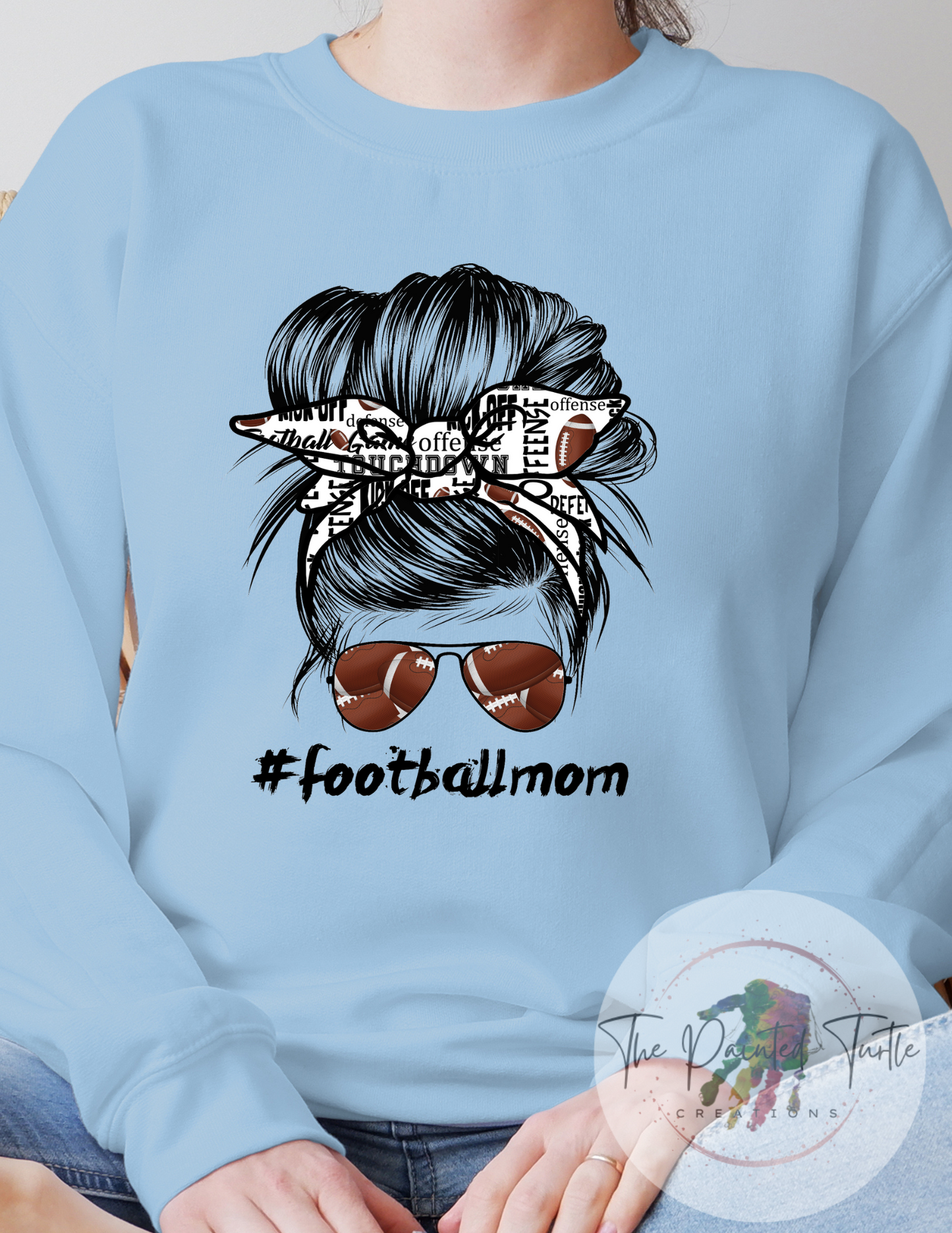 Football Mom - Messy Bun - #Footballmom
