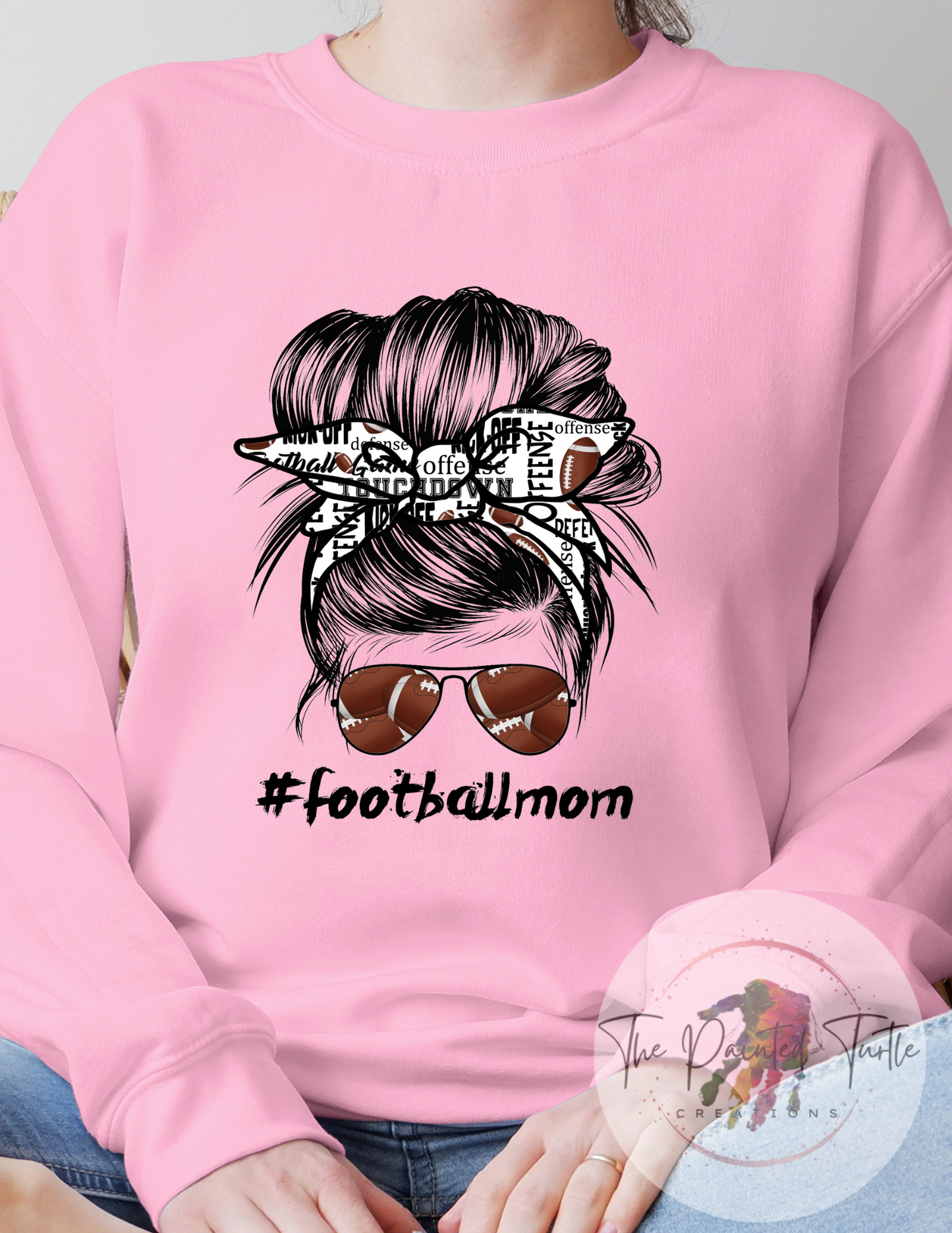 Football Mom - Messy Bun - #Footballmom
