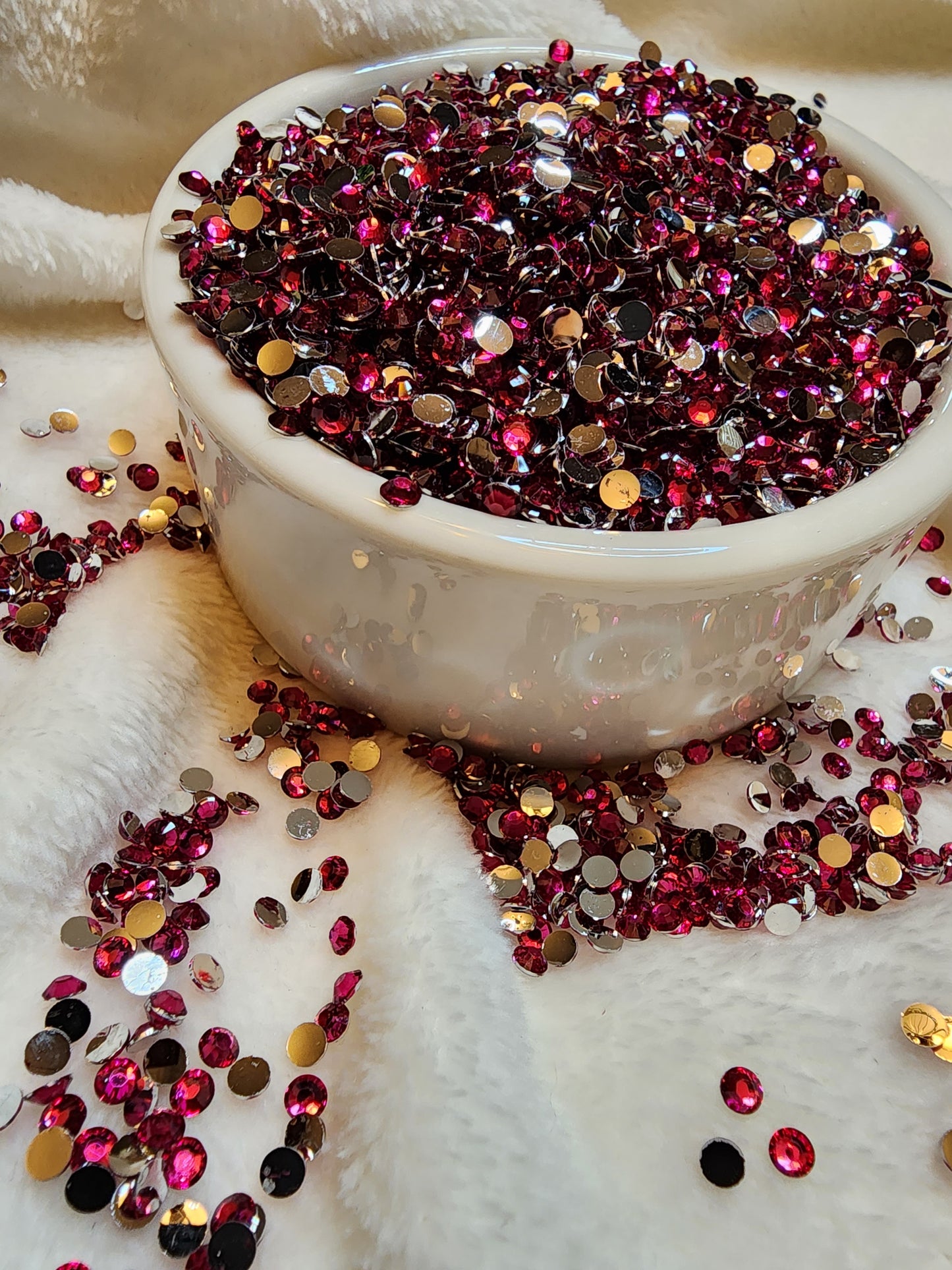 Fucshia Silverback Rhinestones 4mm - Non Hotfix - Flatback - Resin