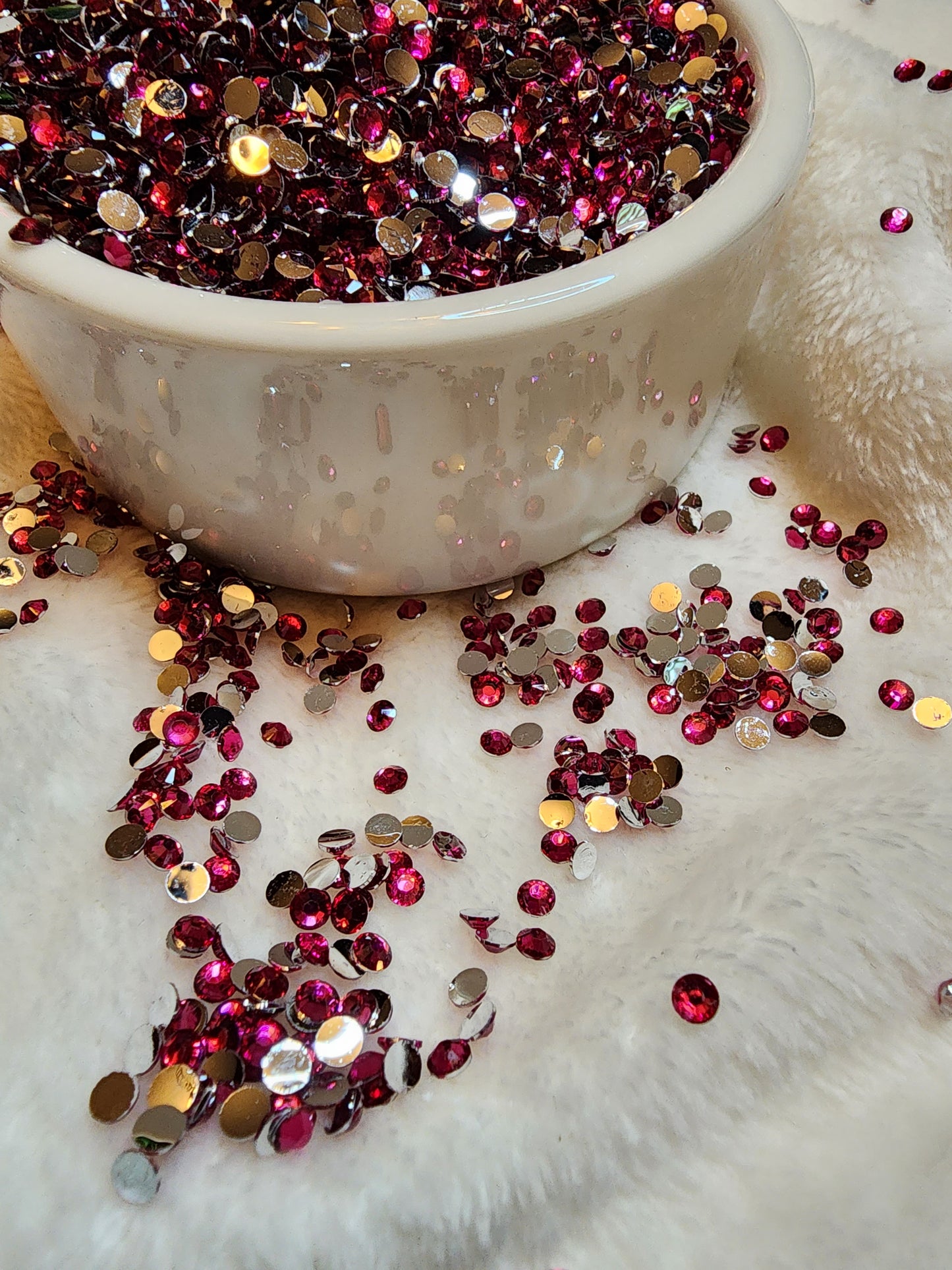 Fucshia Silverback Rhinestones 4mm - Non Hotfix - Flatback - Resin