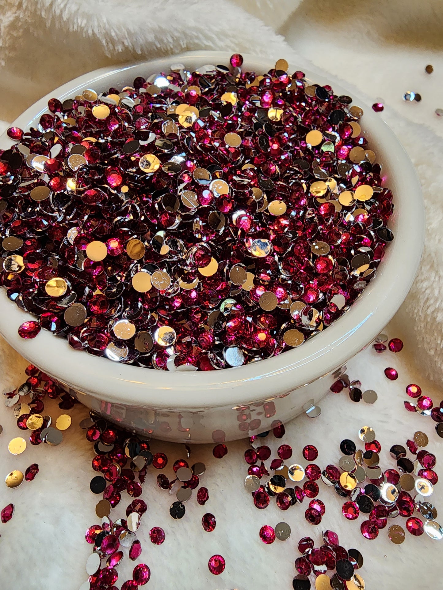 Fucshia Silverback Rhinestones 4mm - Non Hotfix - Flatback - Resin