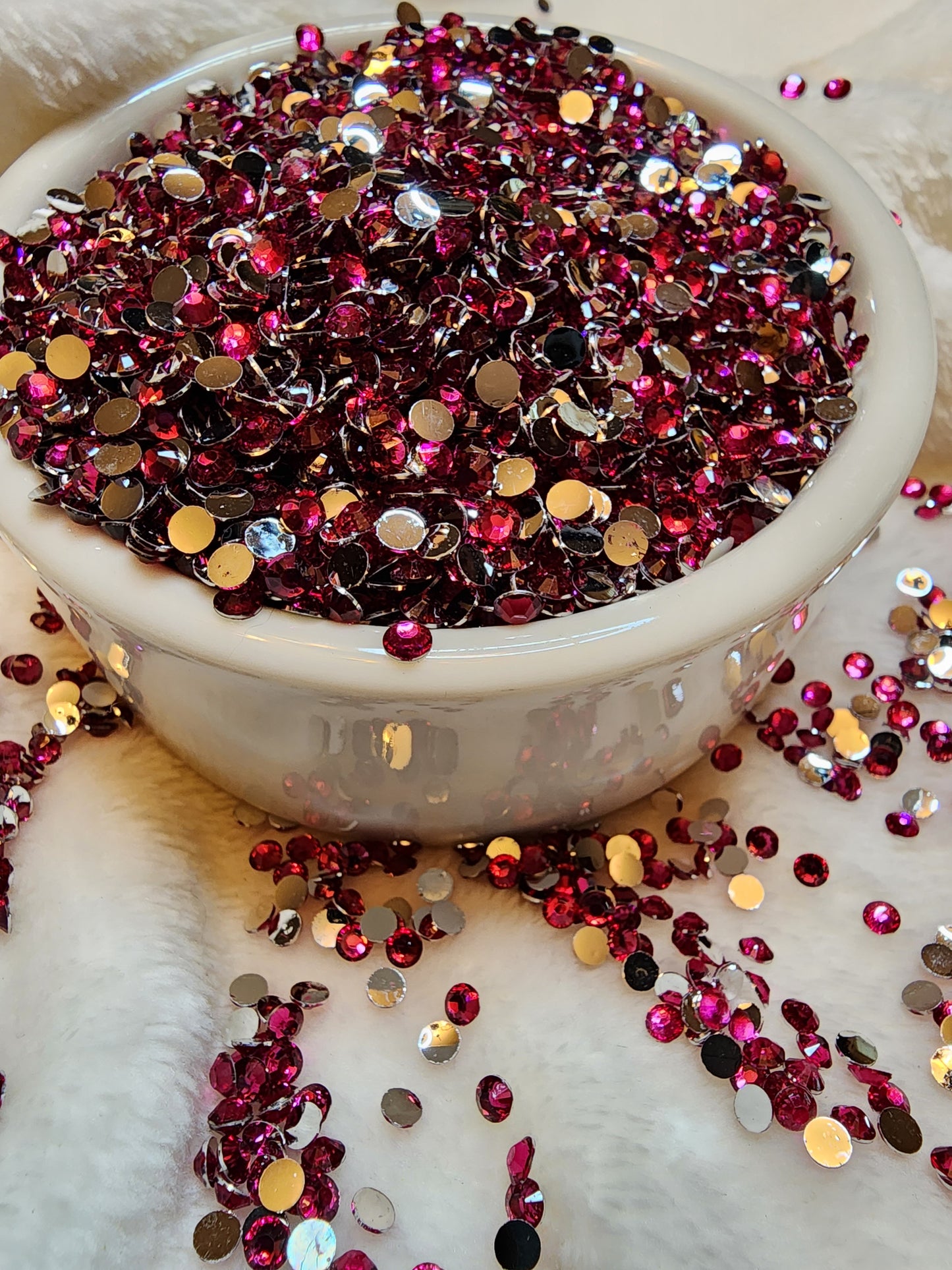 Fucshia Silverback Rhinestones 4mm - Non Hotfix - Flatback - Resin