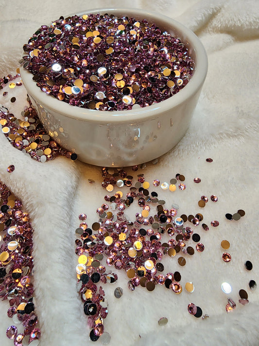 Light Pink Silverback Rhinestones 4mm - Non Hotfix - Flatback - Resin