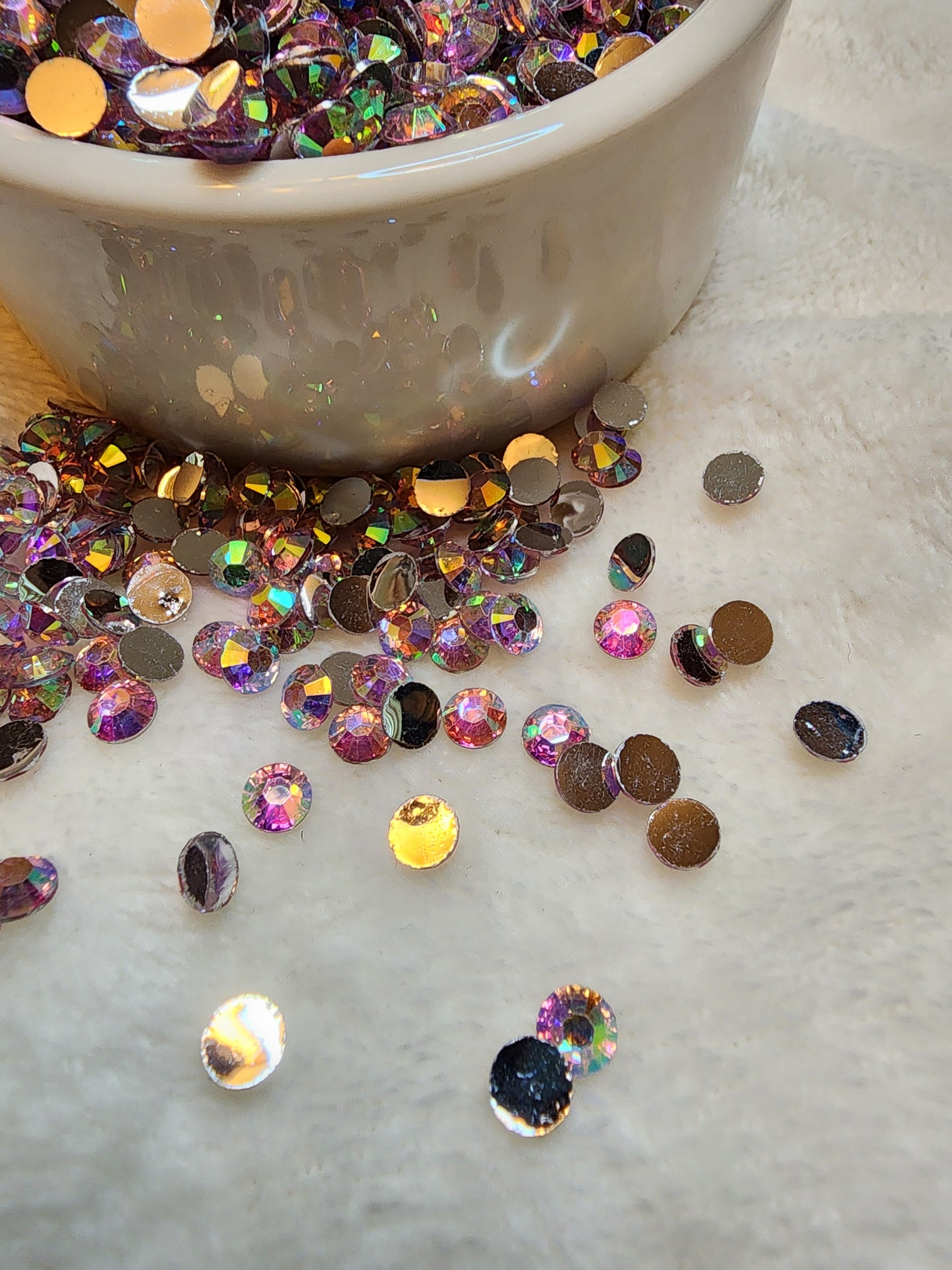 Light Pink Silverback Rhinestones 6mm - Non Hotfix - Flatback - Resin