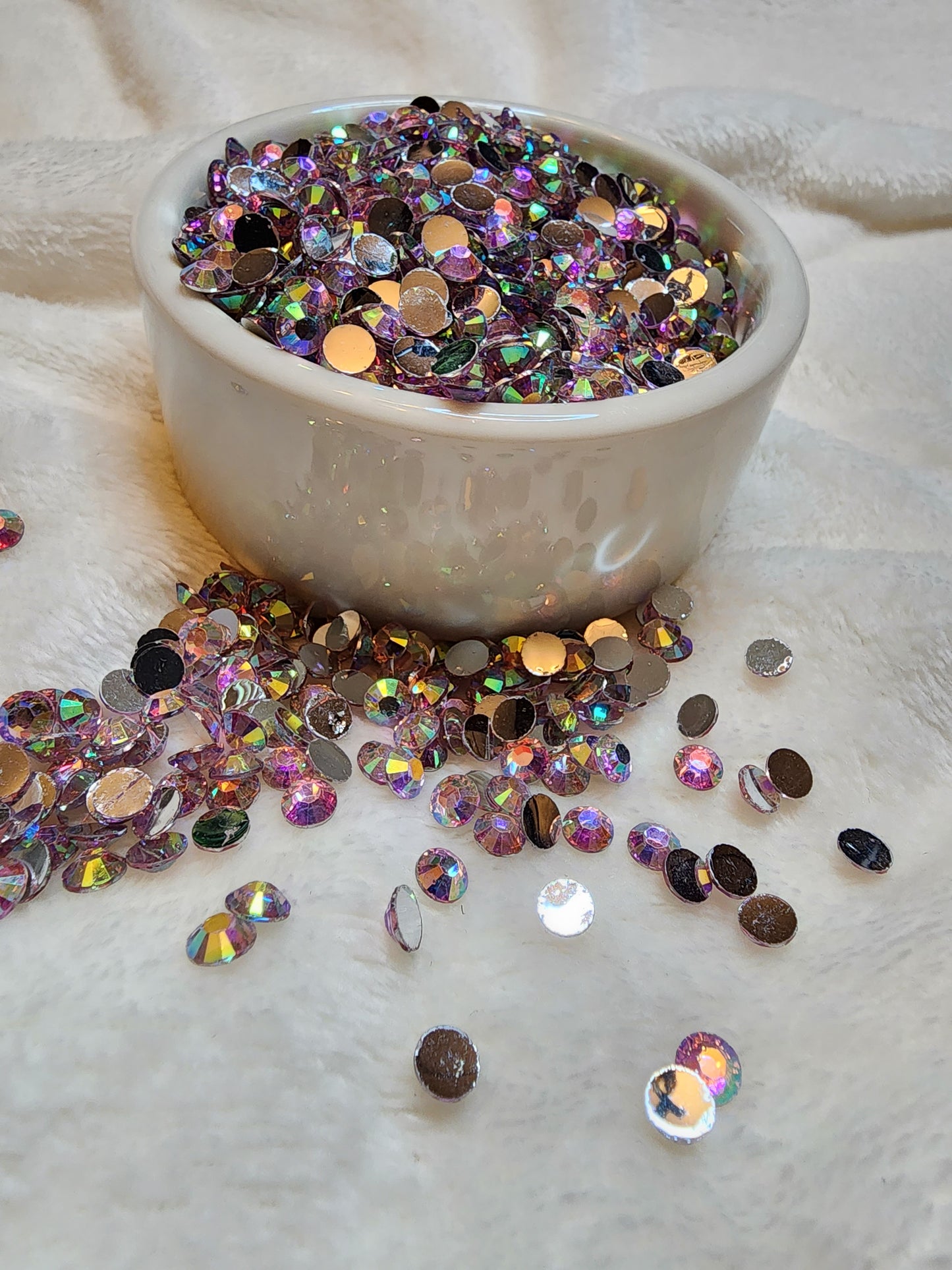 Light Pink Silverback Rhinestones 6mm - Non Hotfix - Flatback - Resin
