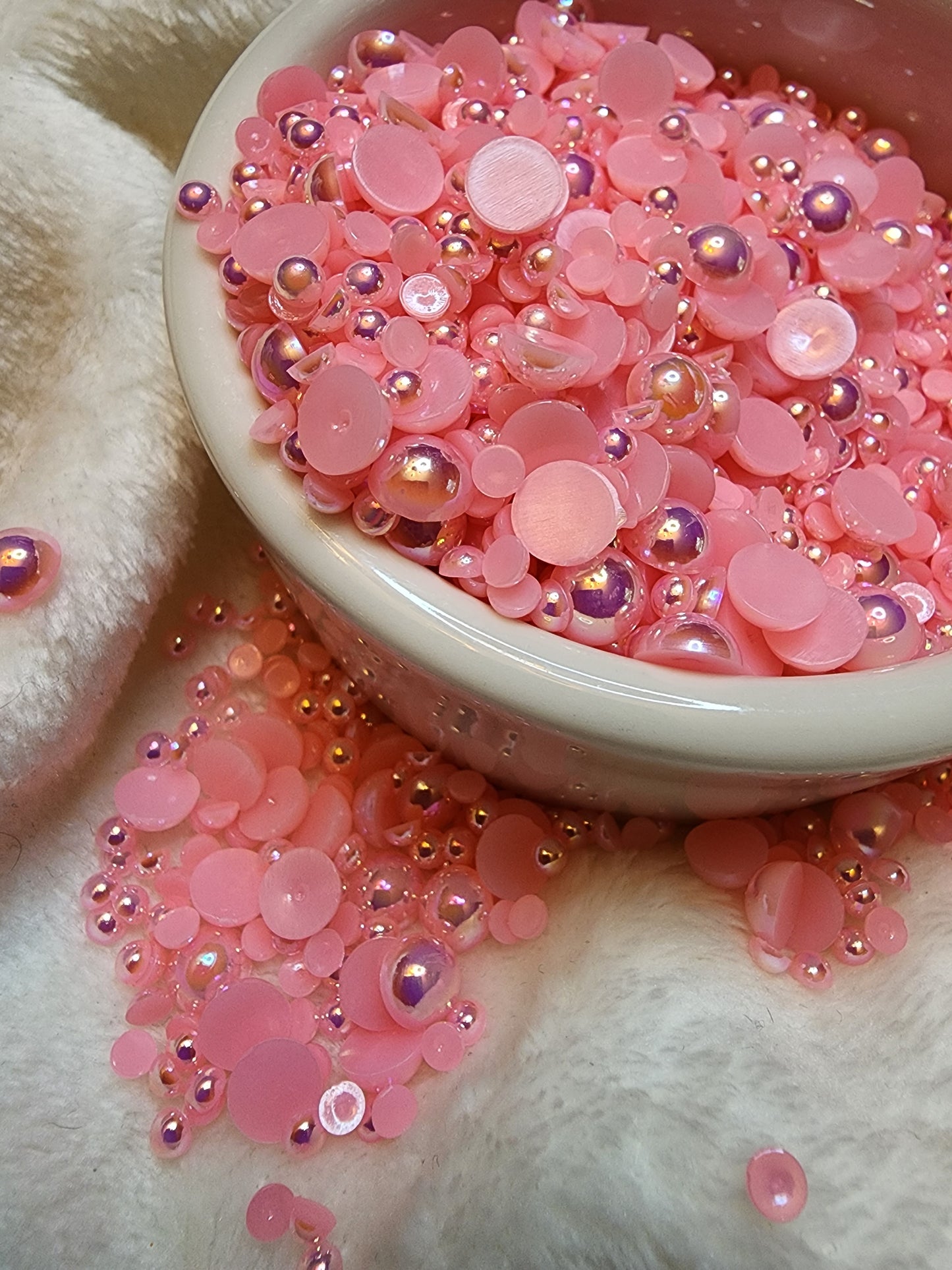 Light Pink AB Mix Halfback Pearls - Non Hotfix - Flatback - Resin