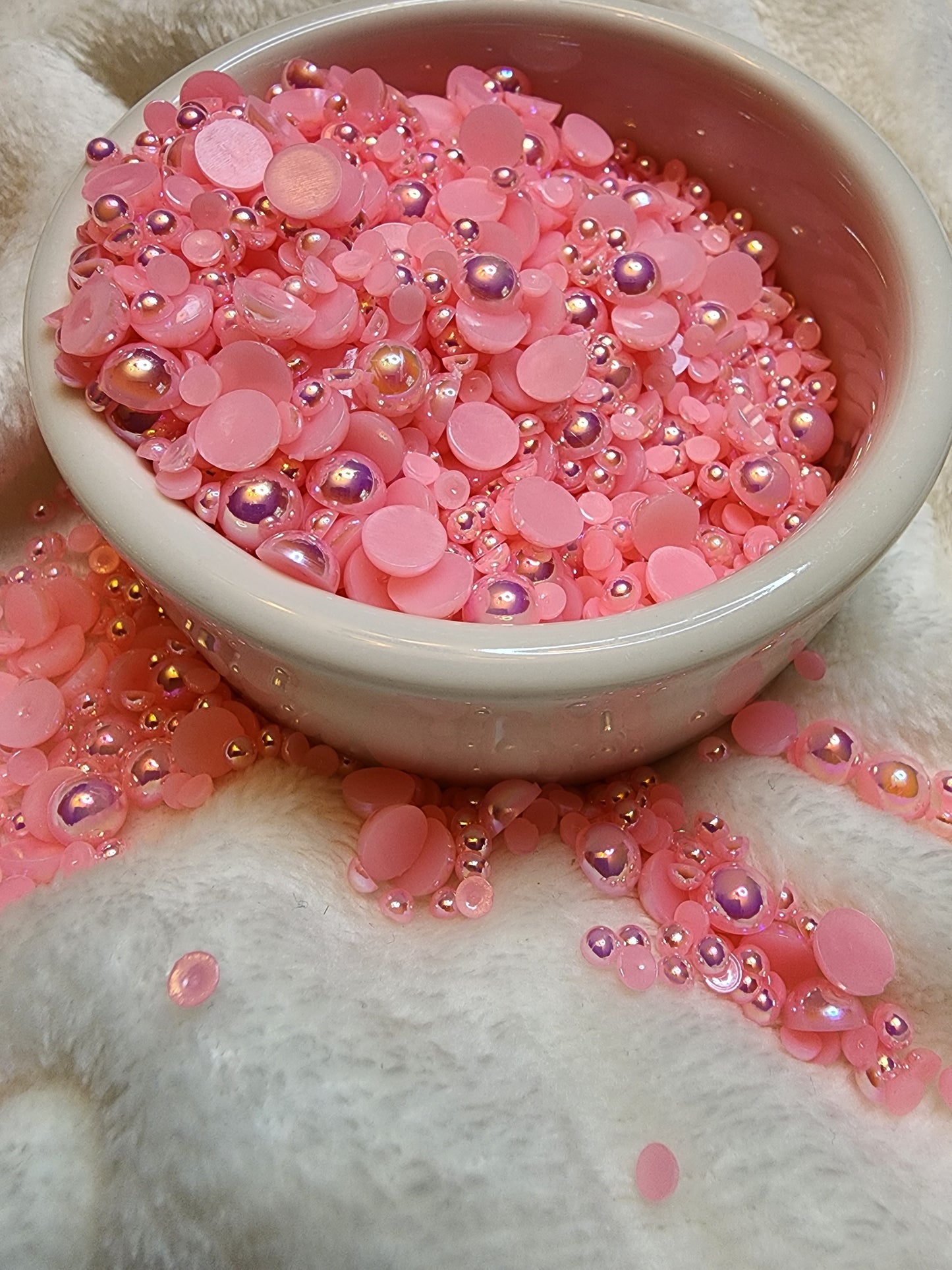 Light Pink AB Mix Halfback Pearls - Non Hotfix - Flatback - Resin