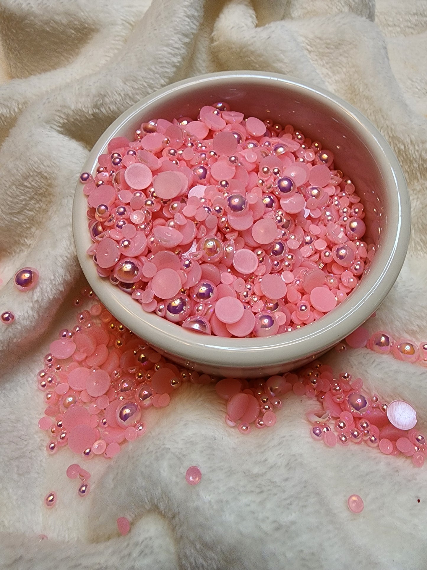 Light Pink AB Mix Halfback Pearls - Non Hotfix - Flatback - Resin
